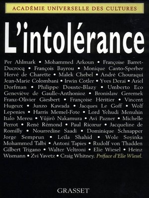 cover image of L'intolérance